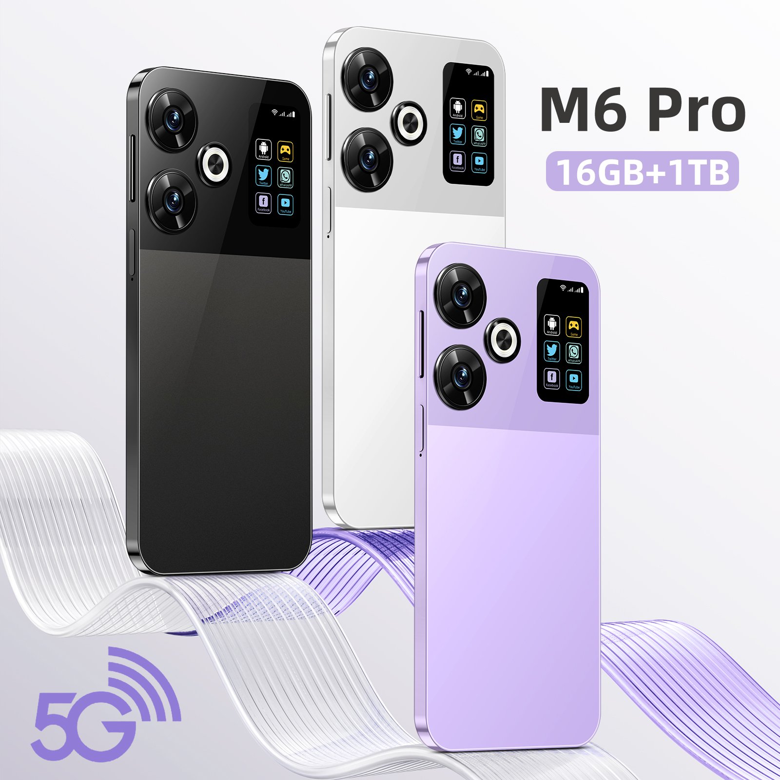 2024 Hot Sale M6 Pro Android 13 Smartphones Big Battery Wholesale 5G Cheap Mobile Phones smartphone with WCDMA Cellular