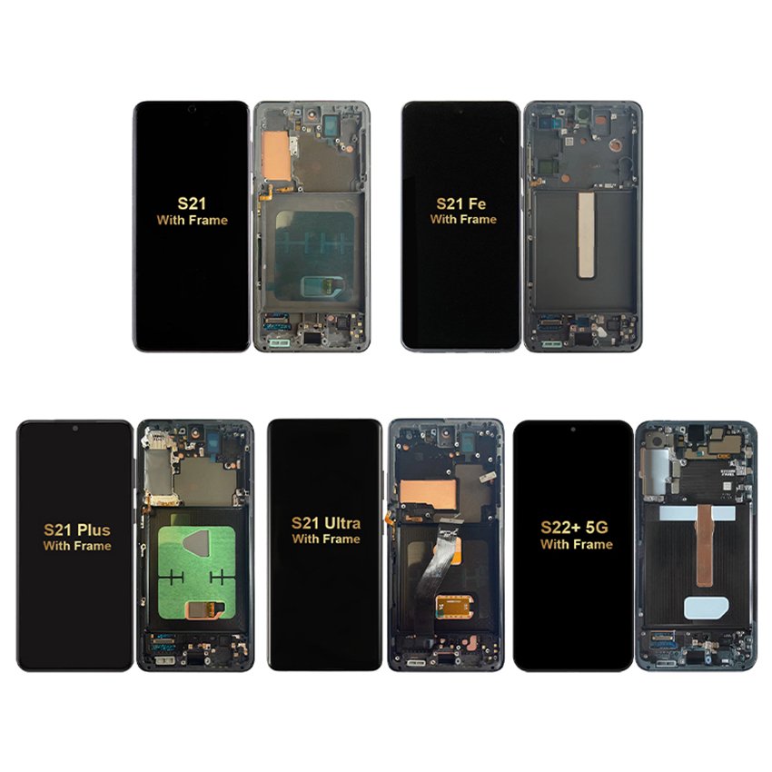 Wholesale Mobile Phone LCD Touch Screen Replacement For Samsung S21 Fe Plus Ultra S22+ 5G With Frame Display Touch Screen