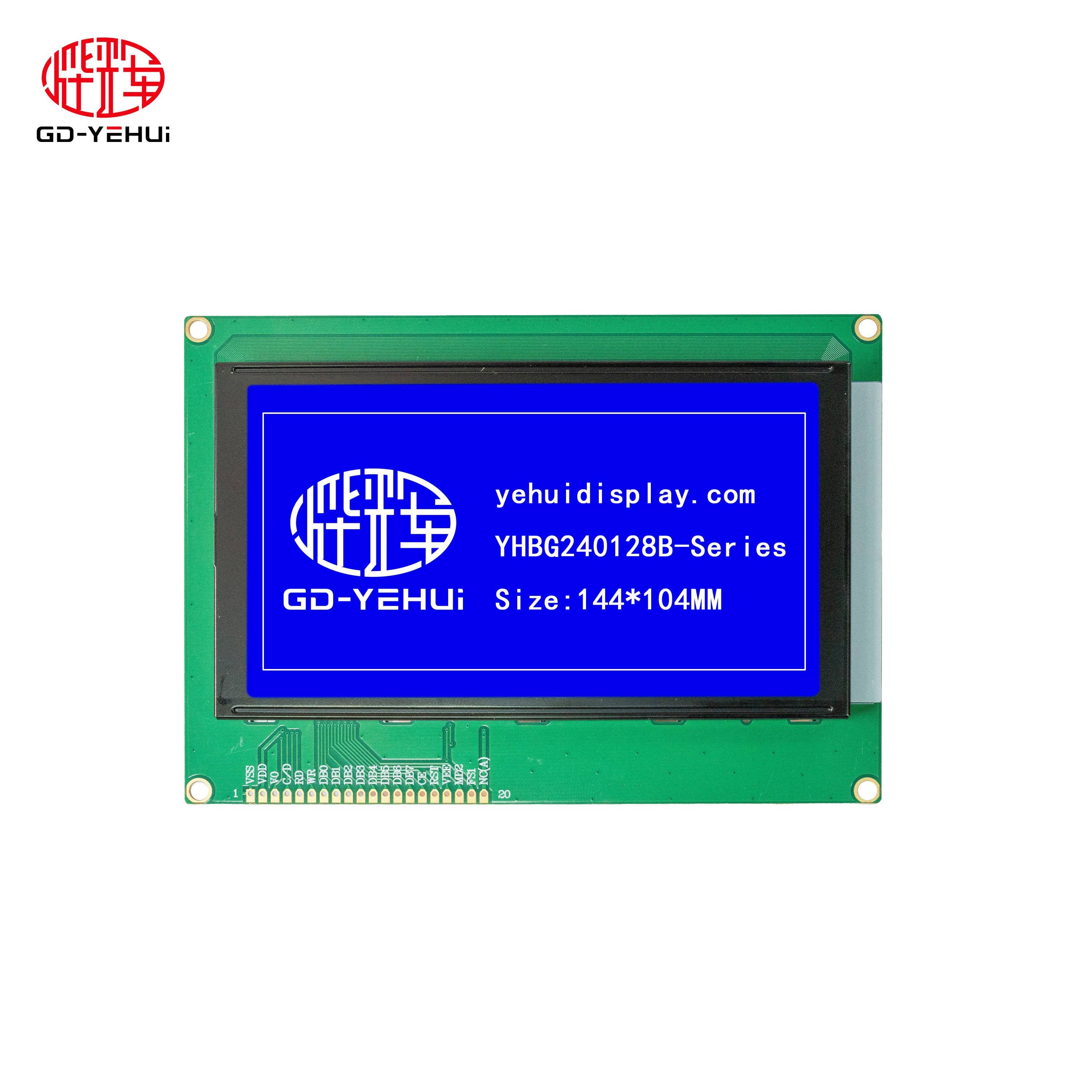 Hot Sale COB 240*128 Character 144*104MM LCD Module Display with blue black green and grey color for Factory