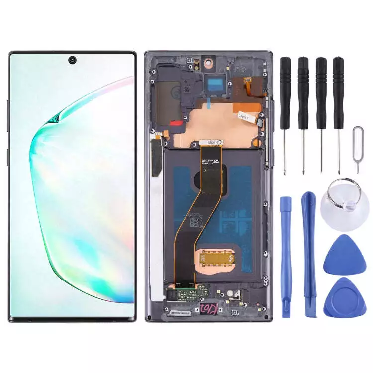 mobile phone lcd with frame for samsung Note 10 screen display with touch digitizer assembly N970