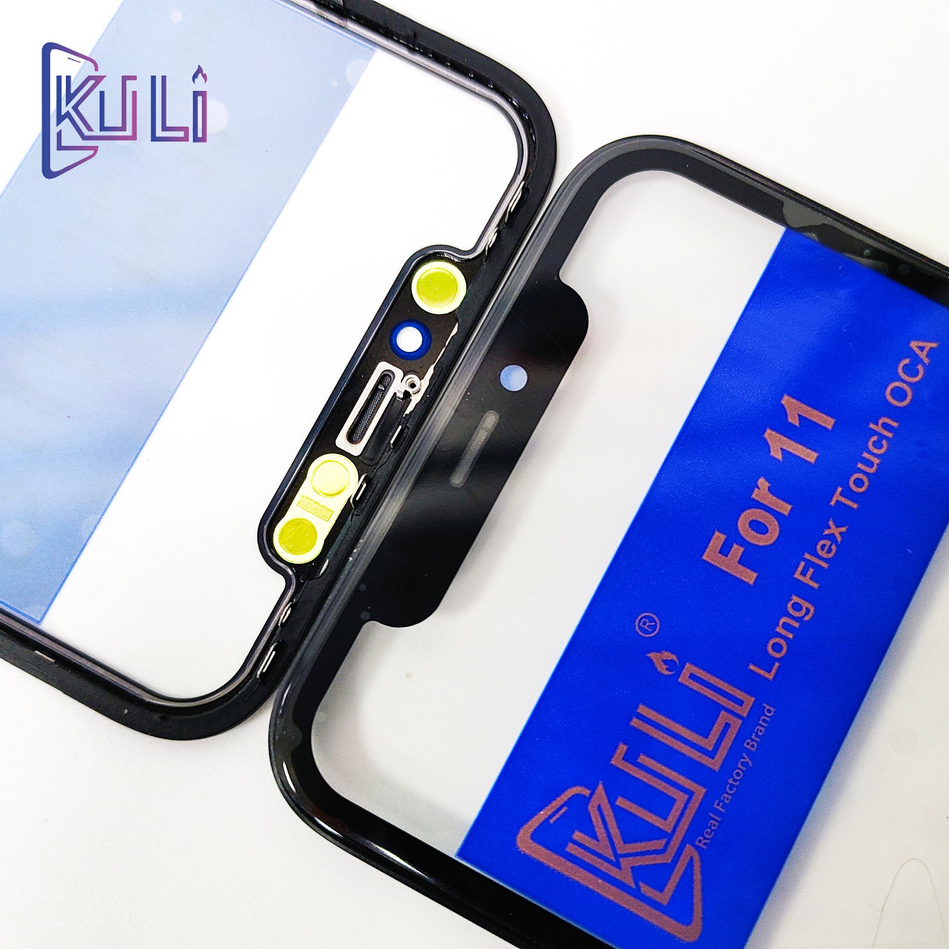 KULI Factory mobile phone LCD digital cover panel front screen replacement display flex long row touch glass OCA for iPhone 11
