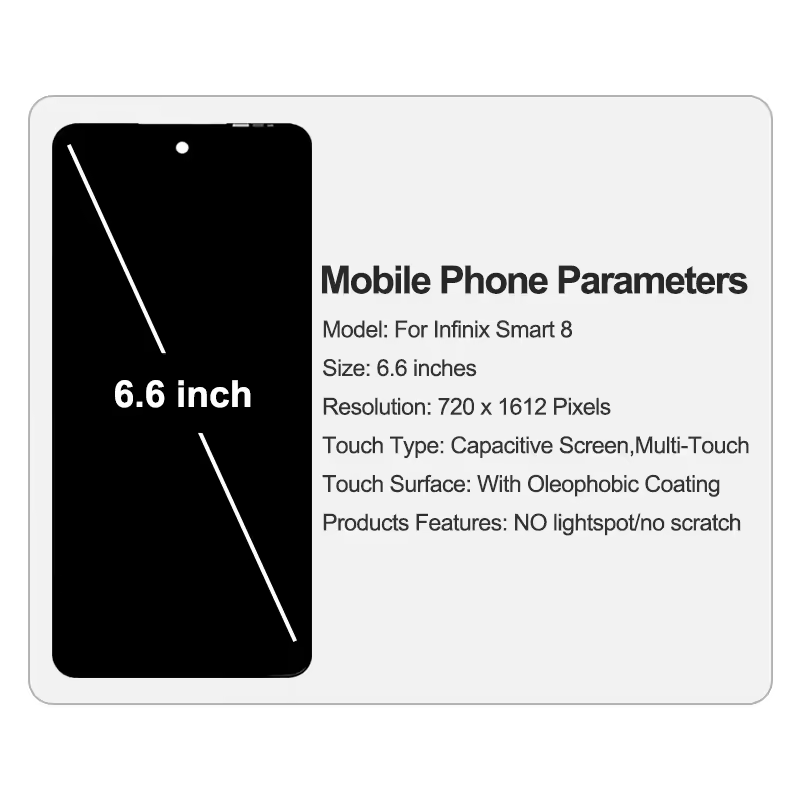 Mobile Phone LCD for Infinix Smart 8 X6525 Pantalla de Movil para Infinix Smart 8 X6525 LCD