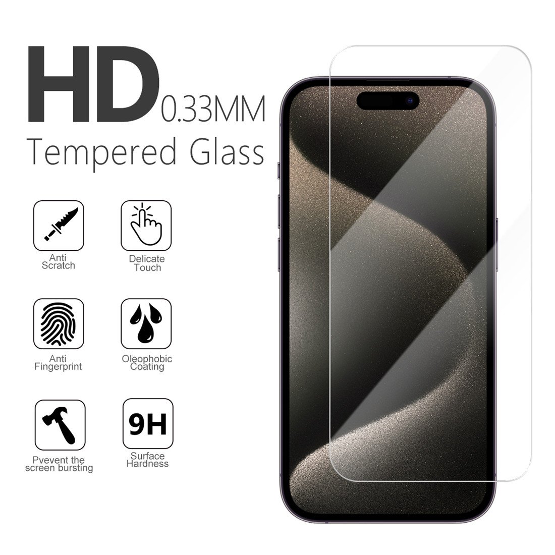 Vmax 2.5D Screen Protector Tempered Glass Film for iPhone 15 14 13 12 11 Pro Max Screen Guard for iPhone 15 14 Plus 13 Mini