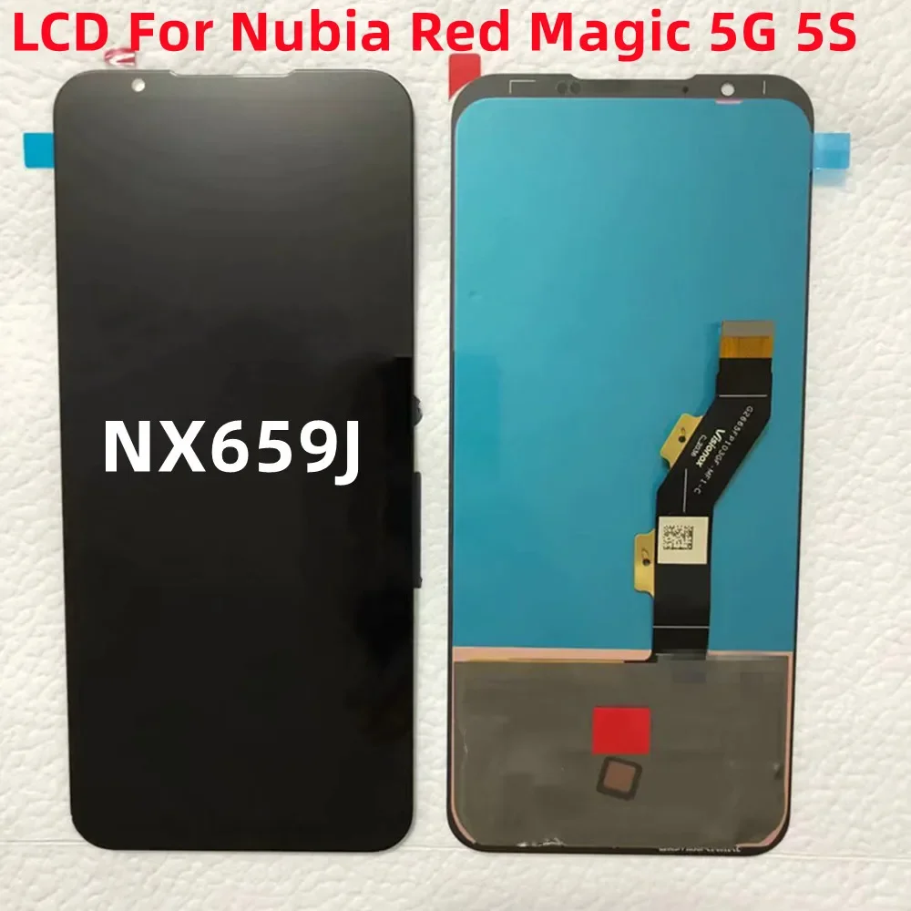 6.65" Original Super Amoled Screen Replacement for ZTE Nubia Red Magic 5 5g LCD Display Digitizer RedMagic 5s NX659J Touch Panel