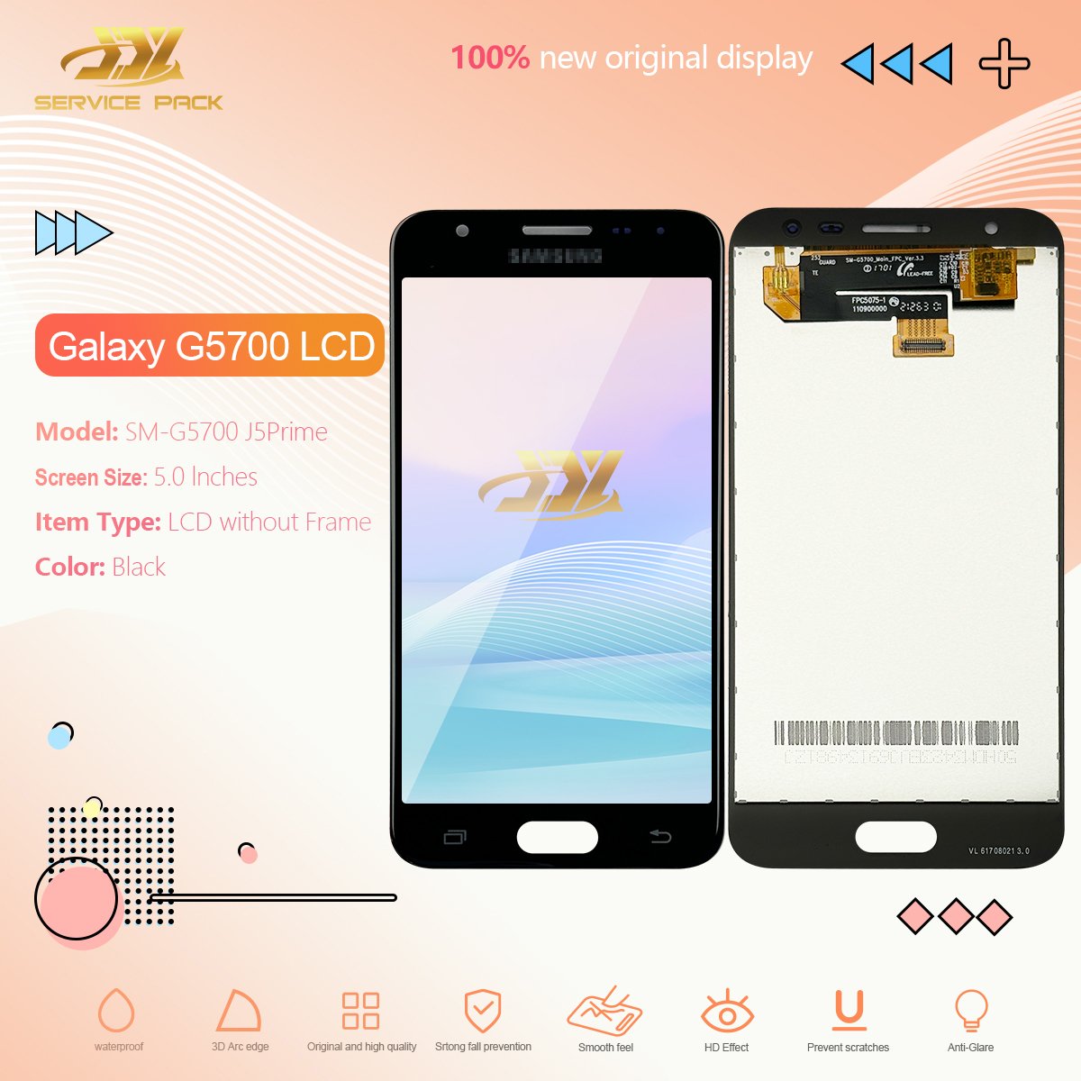 Mobile Phone Lcds for samsung galaxy j5p lcd Original G570 screen replacement for Samsung J5 PRIME display