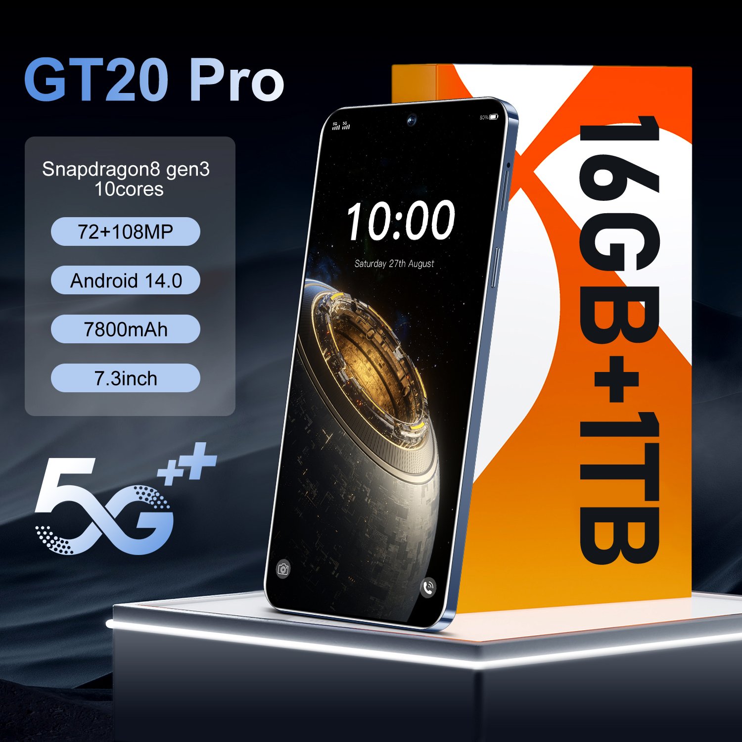 Cellphone Original GT20 pro 16GB+1TB Smartphone 7inch Unlocked dual card 5G Phones Android 13.0 Mobile phones