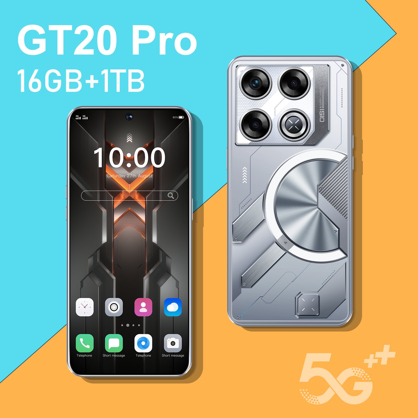 Cellphone Original GT20 pro 16GB+1TB Smartphone 7inch Unlocked dual card 5G Phones Android 13.0 Mobile phones