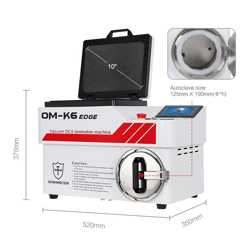 OCAMASTER OM-K6 Ege OCA Lamination Machine Built in Air Bubble for LCD/OLED EDGE Screen Laminating