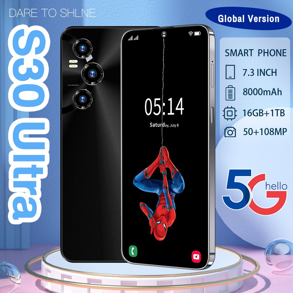 2023 Medome New Smart Phone S30 Ultra 1TB 7.3 Inch Original Smart Mobile Phones Android Cell Phone Celular Low Price Telephone