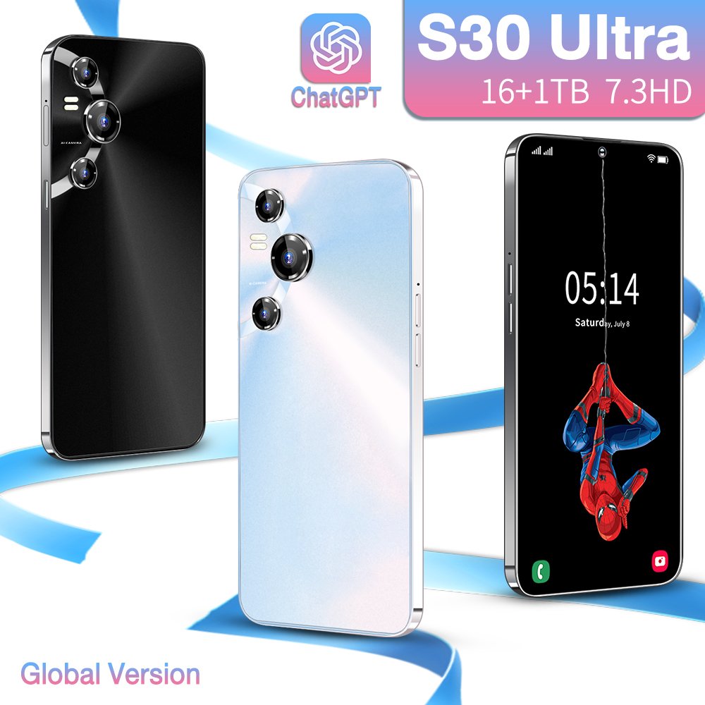 2023 Medome New Smart Phone S30 Ultra 1TB 7.3 Inch Original Smart Mobile Phones Android Cell Phone Celular Low Price Telephone