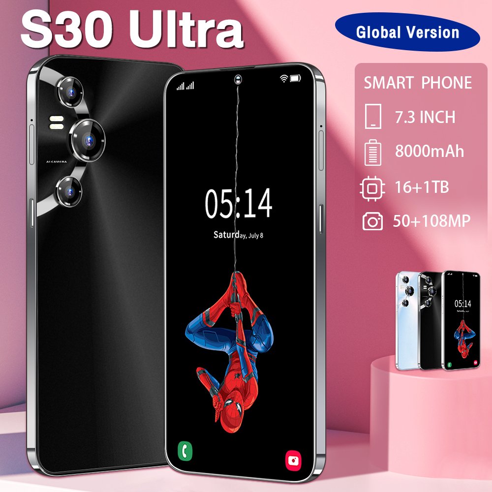 2023 Medome New Smart Phone S30 Ultra 1TB 7.3 Inch Original Smart Mobile Phones Android Cell Phone Celular Low Price Telephone