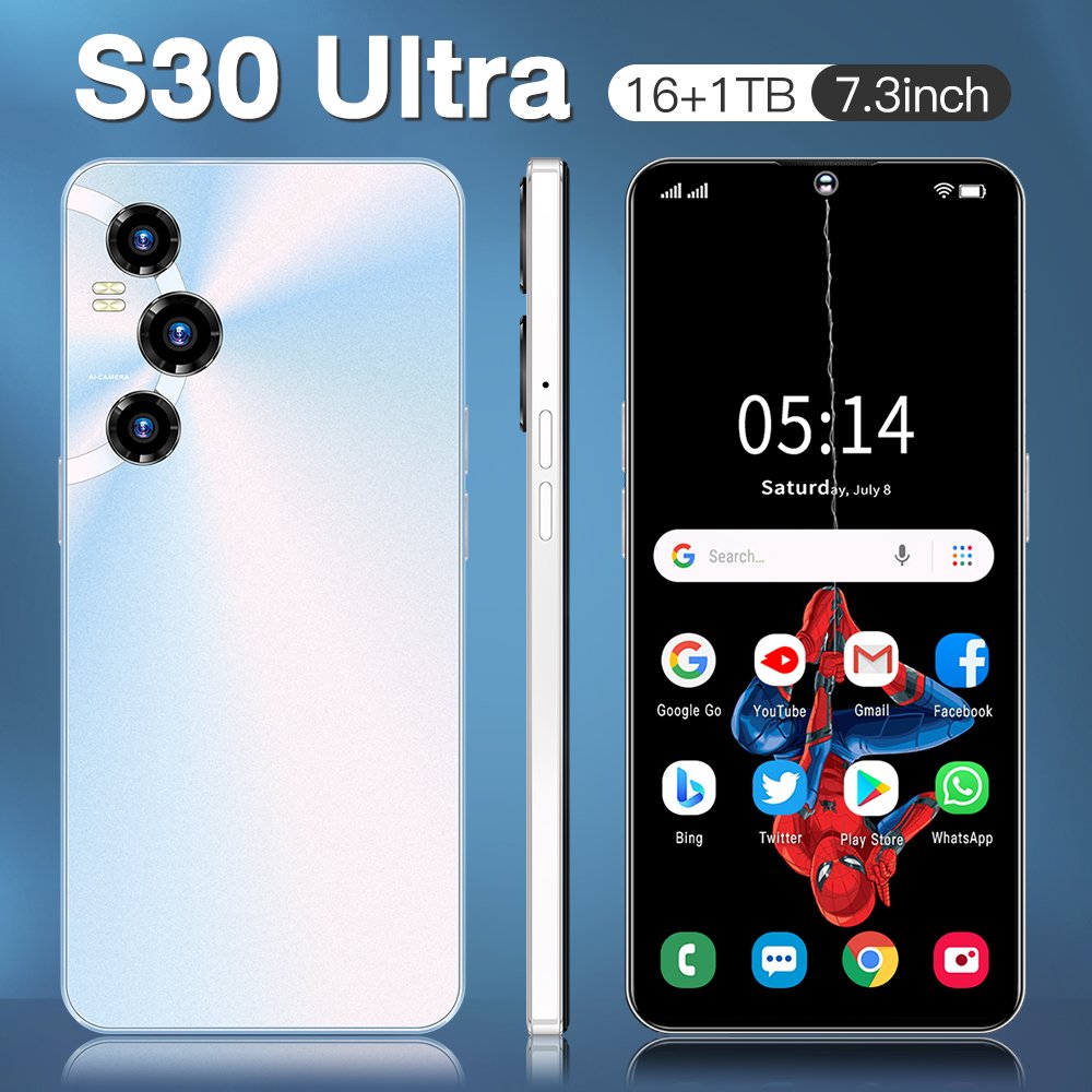 2023 Medome New Smart Phone S30 Ultra 1TB 7.3 Inch Original Smart Mobile Phones Android Cell Phone Celular Low Price Telephone