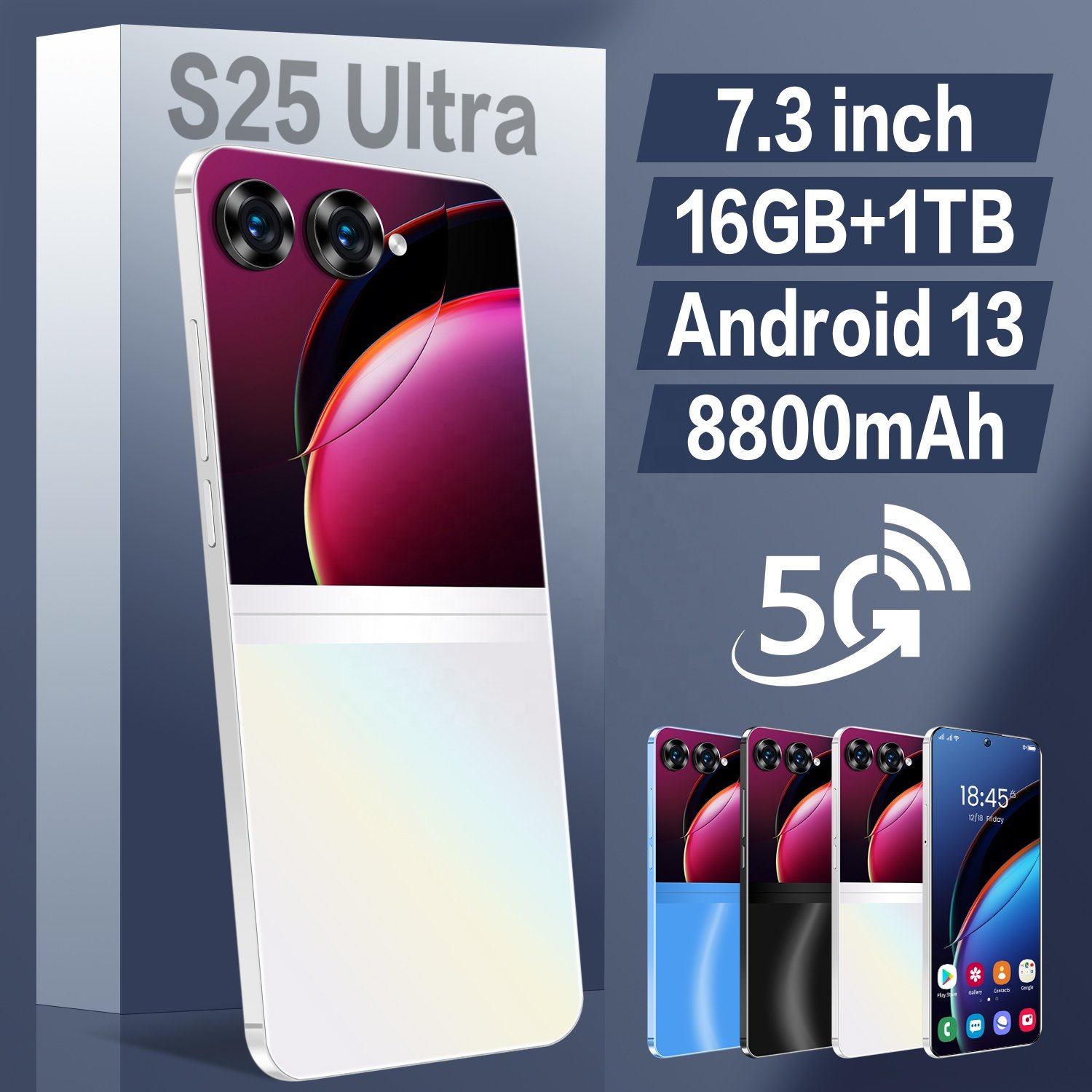 Hot Selling Global Version S25 Ultra 5G Smartphone 7.3inch HD Full Screen 16GB+1TB Android13 Deca Core 5G Mobile Phone