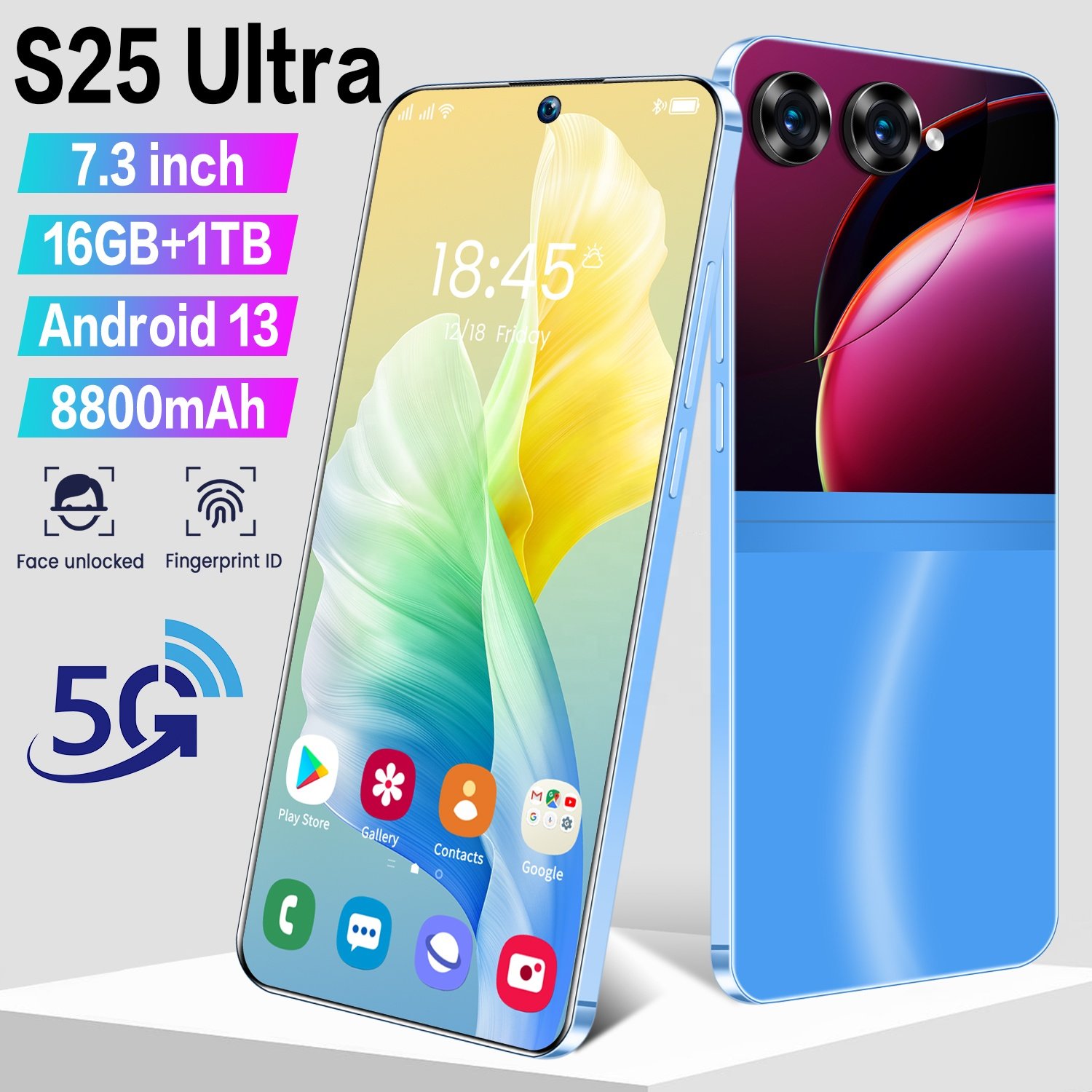 Hot Selling Global Version S25 Ultra 5G Smartphone 7.3inch HD Full Screen 16GB+1TB Android13 Deca Core 5G Mobile Phone