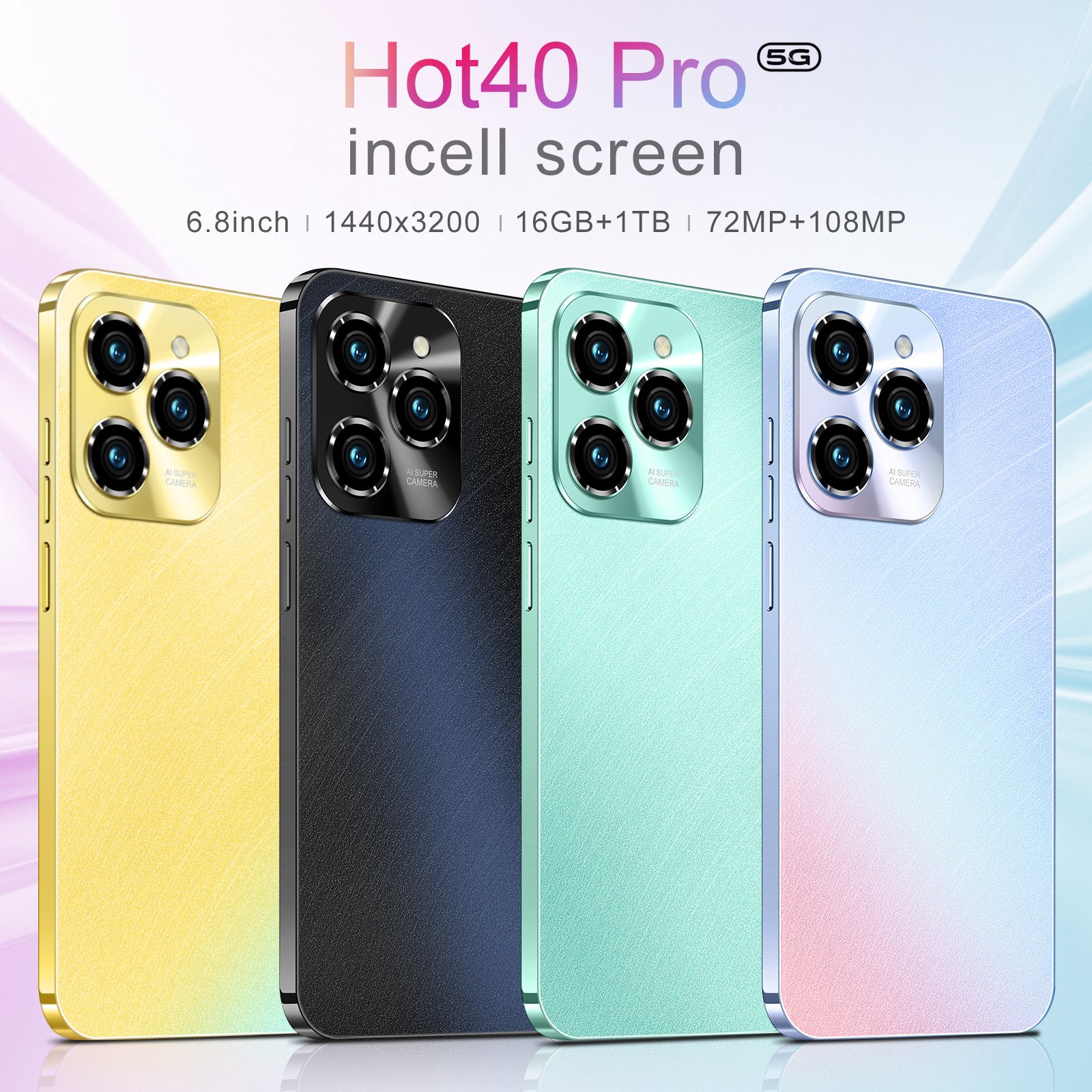 Hot Selling Tecno Hot40 Pro Original 7.3 Inch 5g Smartphone 16gb+1tb 6800 Mah Android 13.0 Mobile Phone