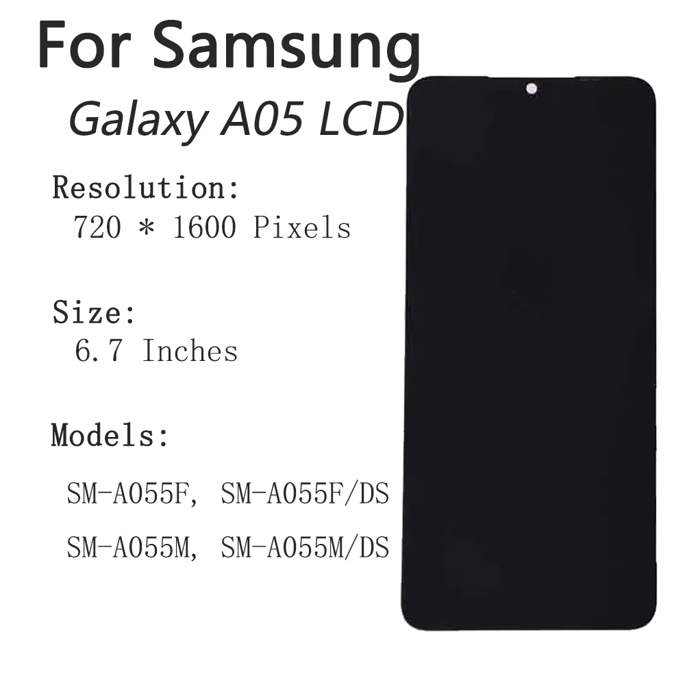 for Samsung Galaxy A05 A05s A055F 6.7" Tested with Frame Mobile Phone Lcds Display Touch Screen Replacement Factory Wholesale