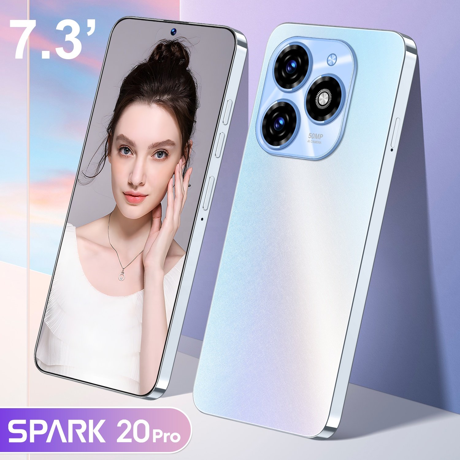 2024 New Original Mobilephone spark 20 Pro 7.3 Inch 16GB+1TB 5G face ID Global version mobile phone Android 13 5G smartphones