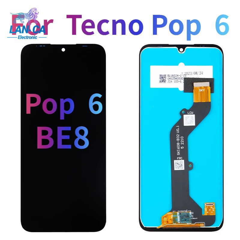 Mobile phone lcds Screen For Infinix POP6Pro Android Parts For Tecno POP 6Pro BE8 X668 POP7Pro