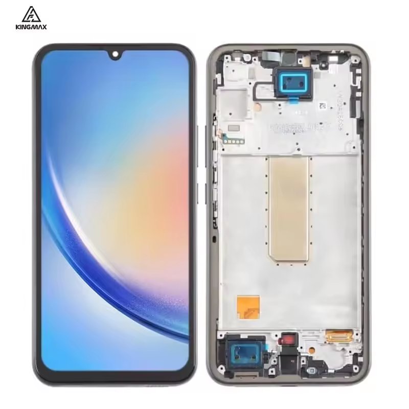 Oled Display Super Amoled A34 Screen Black for Samsung Galaxy A34 5G A346B Lcd Display Touch Screen Panel Replacement with Frame