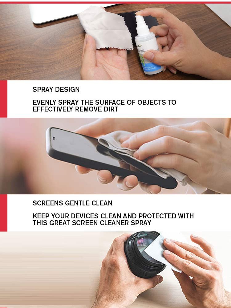 100% Natural Portable 2 in 1 phone screen cleaner lcd spray screen cleaning kit computer TV Phone screen cleaner