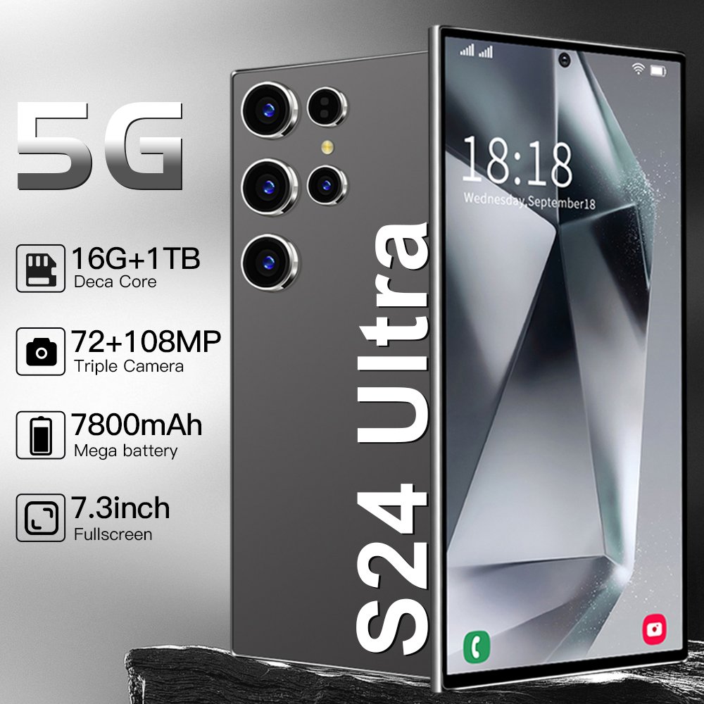 Best sell Smartphone s24 Ultra 16GB+1TB Global Version Dual SIM Nano original unlocked cellphone 7.2inch projector mobile phone
