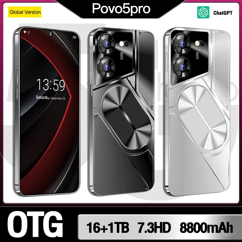 Smart Phone Original Gaming Mobile Phone Brand New 5G Smartphone 16G 1T Povo5 Feature Phone Telephone Telefon i for 15 Pro Max