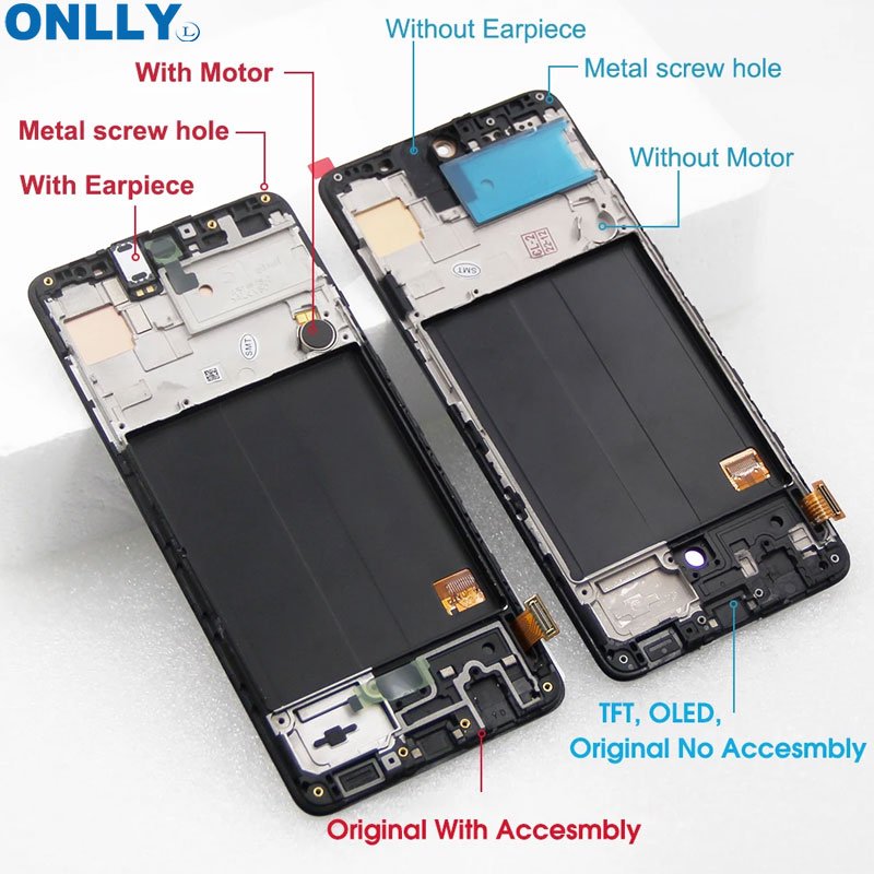 Original OLED LCD for Samsung A51 A515 Lcd Display for Samsung Galaxy A51 A515 Smartphone Lcd Touch Screen Assembly with Frame