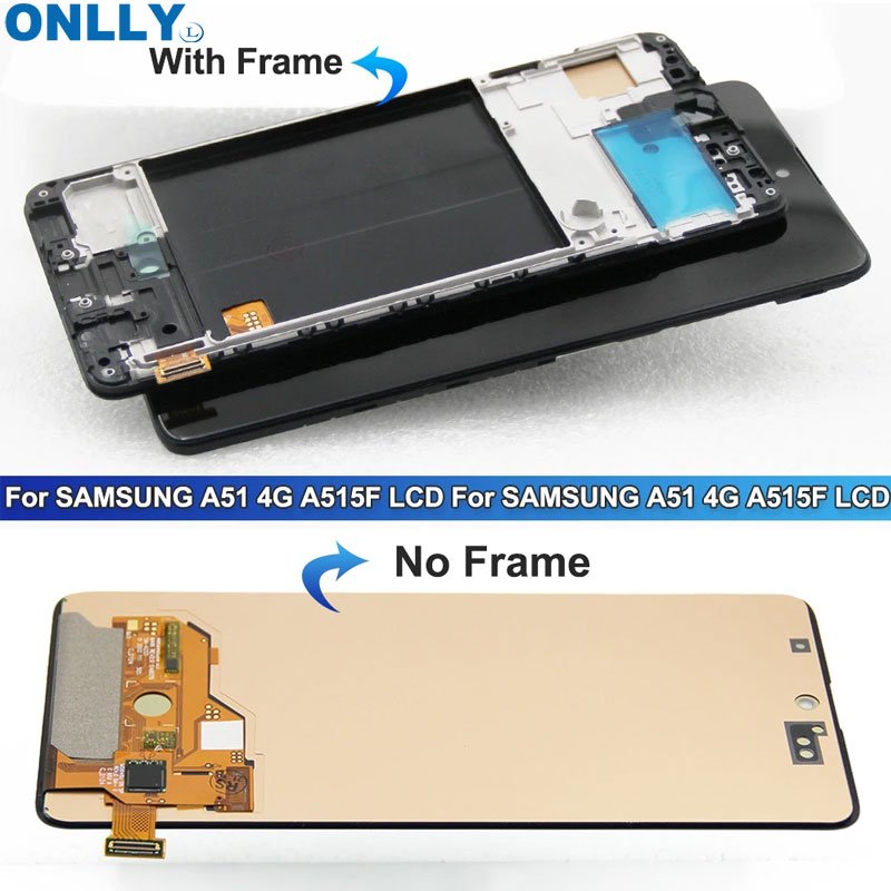 Original OLED LCD for Samsung A51 A515 Lcd Display for Samsung Galaxy A51 A515 Smartphone Lcd Touch Screen Assembly with Frame
