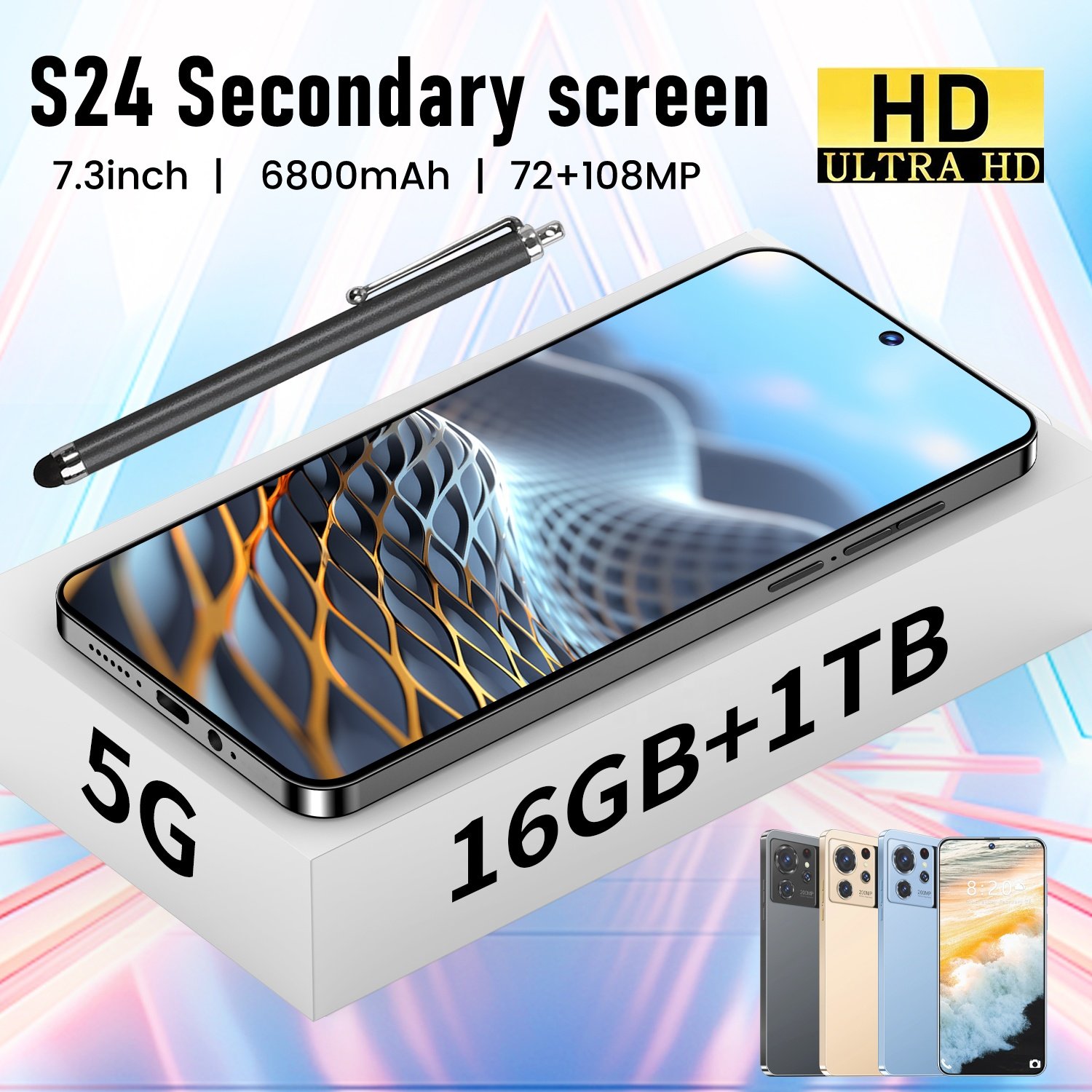 Hot sale s24 ultra phone Global version Smartphone 16GB+1TB Android13 Cellphones Face Unlock 3g4g5g Mobile phone