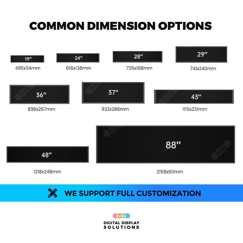 Retail Store Shelf Header Edge Bar Panel Advertising Screen Strip Monitor Touchscreen Ultra Wide Stretched Bar Type LCD Display