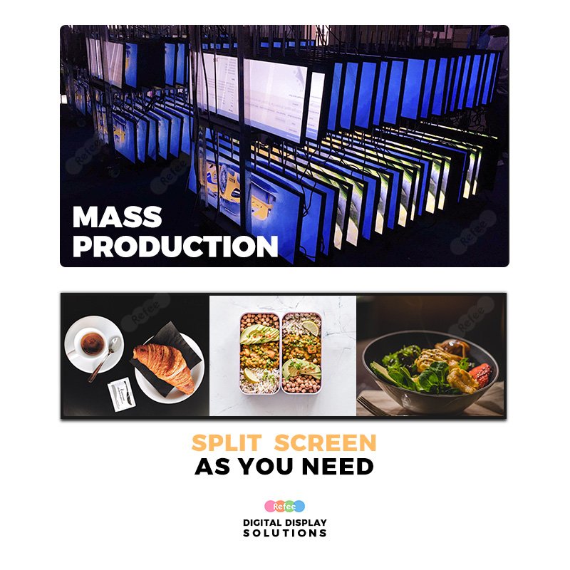Retail Store Shelf Header Edge Bar Panel Advertising Screen Strip Monitor Touchscreen Ultra Wide Stretched Bar Type LCD Display