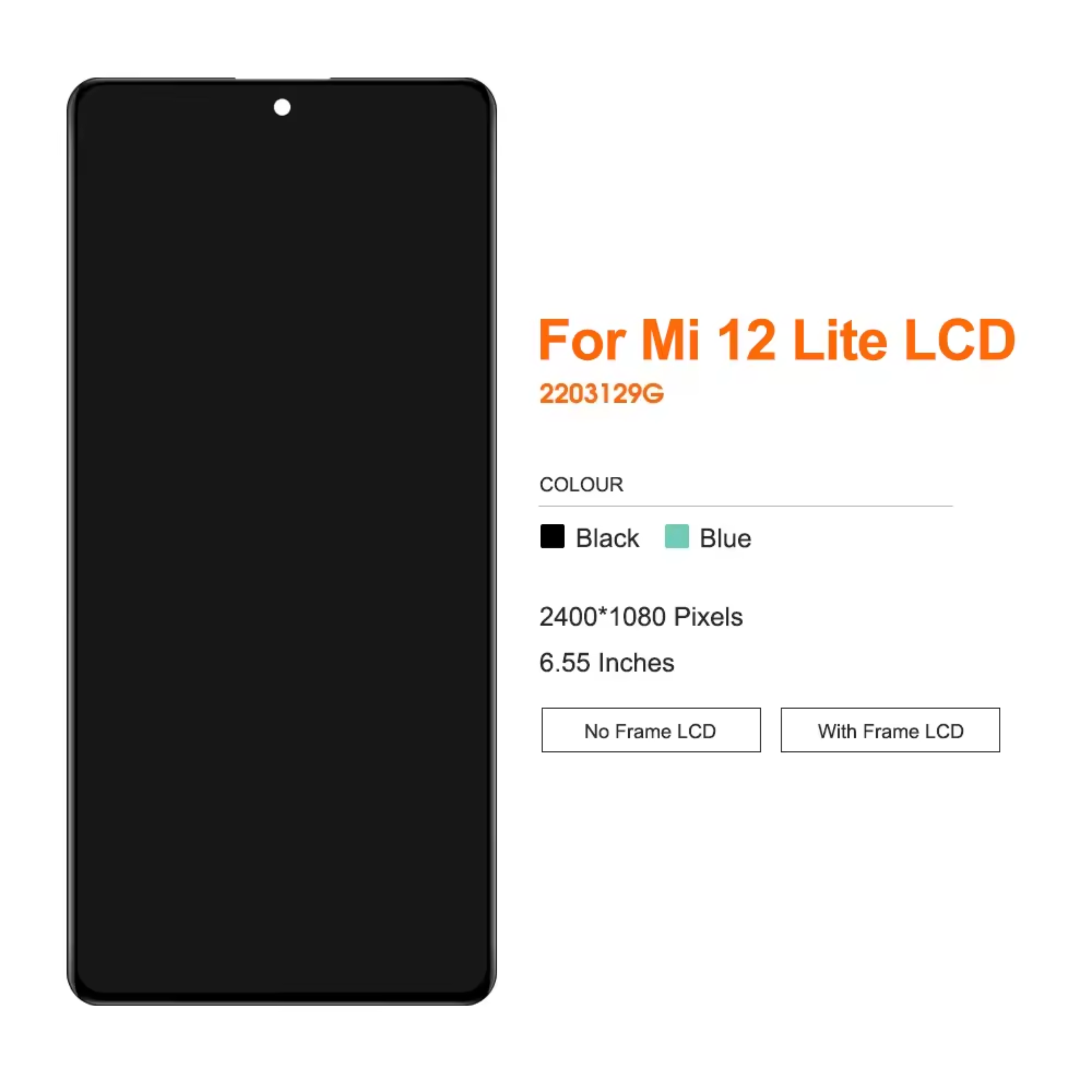 Mobile Phone LCDs for Xiaomi Mi 12 Lite Pantallas de Telefonos Celulares para Xiaomi Mi 12 Lite