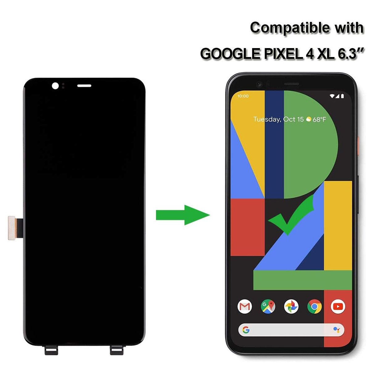 6.3" Pixel 4XL Original Super AMOLED Screen for Google Pixel 4XL Touch Screen Replacement Google LCD Display Frame Repair Parts