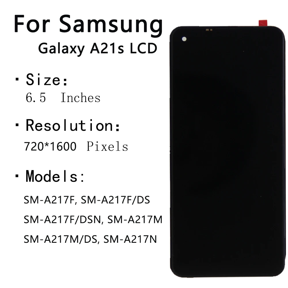 for Samsung Galaxy A21 A21s A217F 6.5" Tested with Frame Mobile Phone Lcds Display Touch Screen Replacement Factory Wholesale