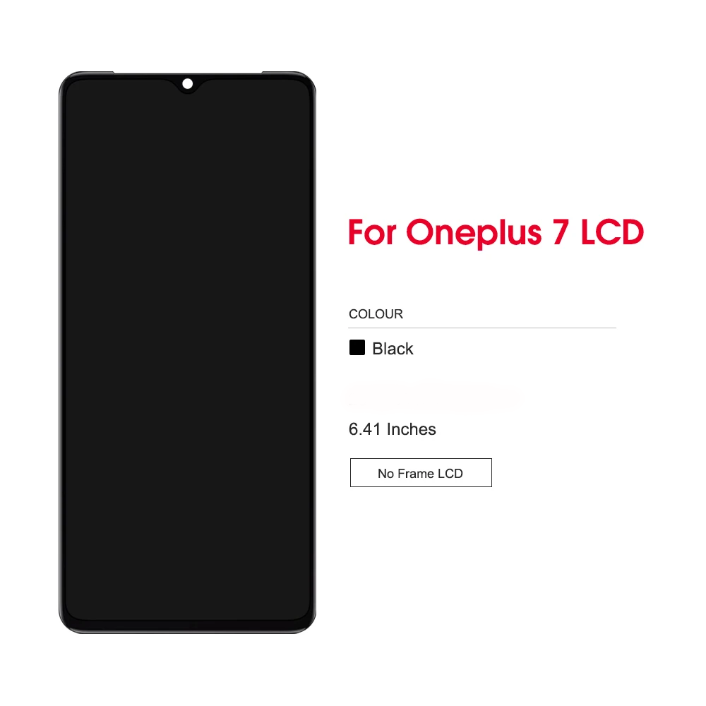 6.41'' 1+7 Touch Screen Panel for One Plus 7 Screen Replacement GM1901 GM1900 GM1905 GM1903 One Plus LCD Display OLED no Frame