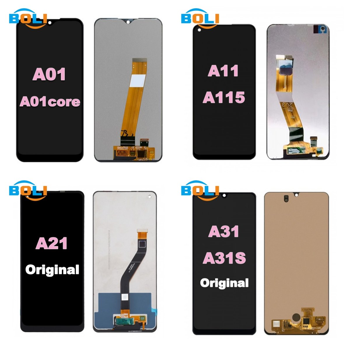 Original Mobile Phone Lcds for Samsung A15 A14 A13 A11 A12 A20 Lcd Display for Samsung A01 A10S A02 A10 A12 A20S A21S A30 screen