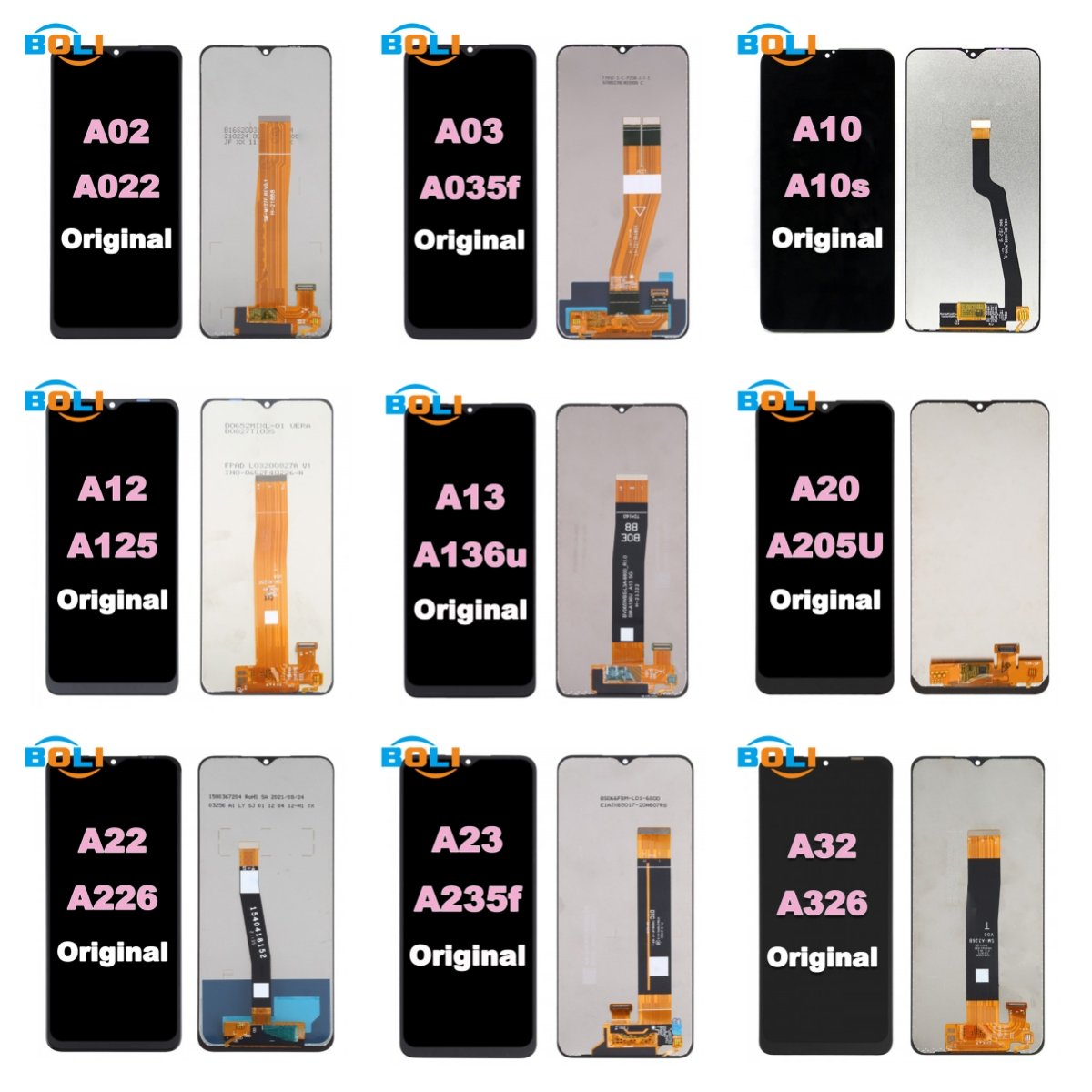 Original Mobile Phone Lcds for Samsung A15 A14 A13 A11 A12 A20 Lcd Display for Samsung A01 A10S A02 A10 A12 A20S A21S A30 screen