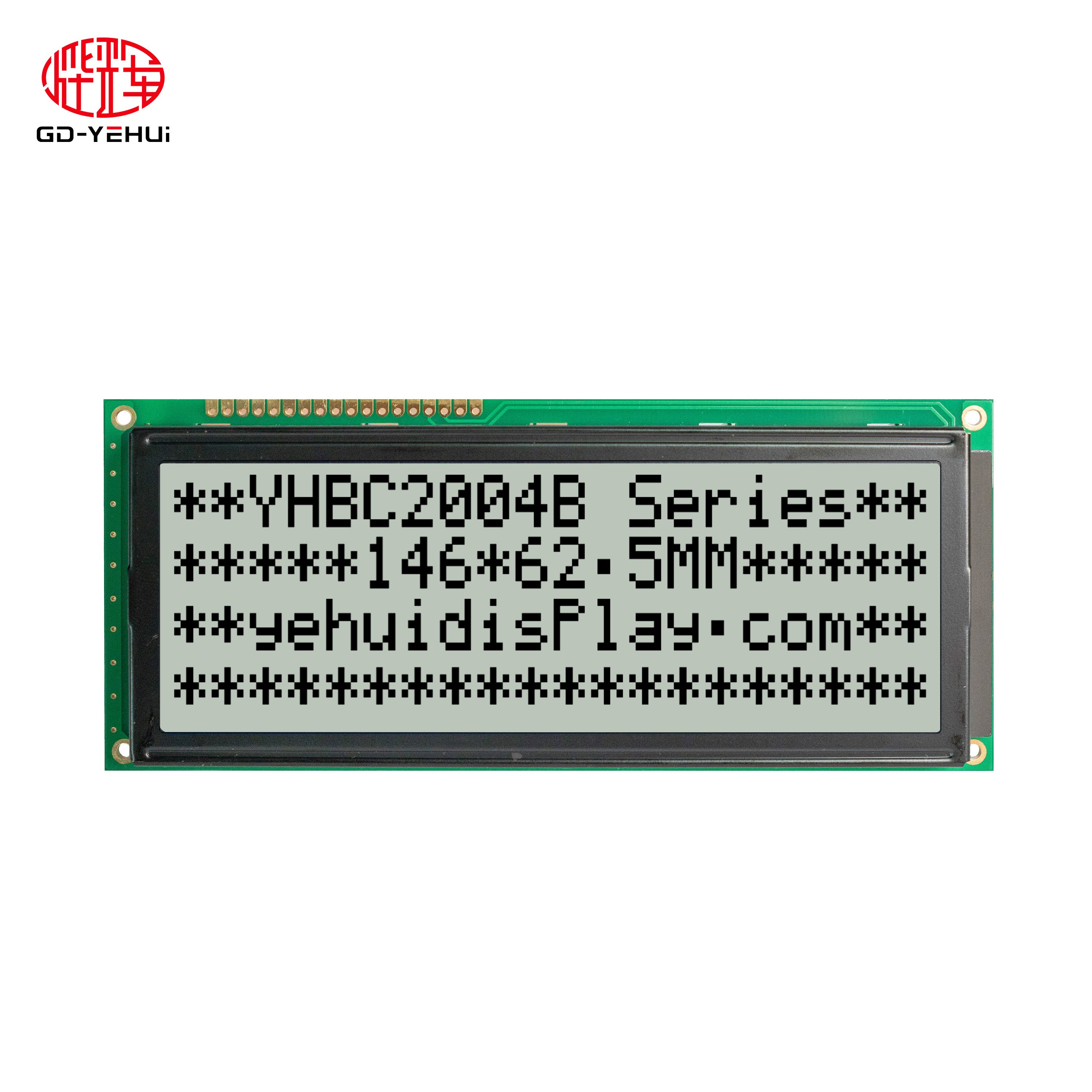 Chinese manufacture COB 20*4 Character 146*42.5MM LCD Module Display with blue black green and grey color for Factory