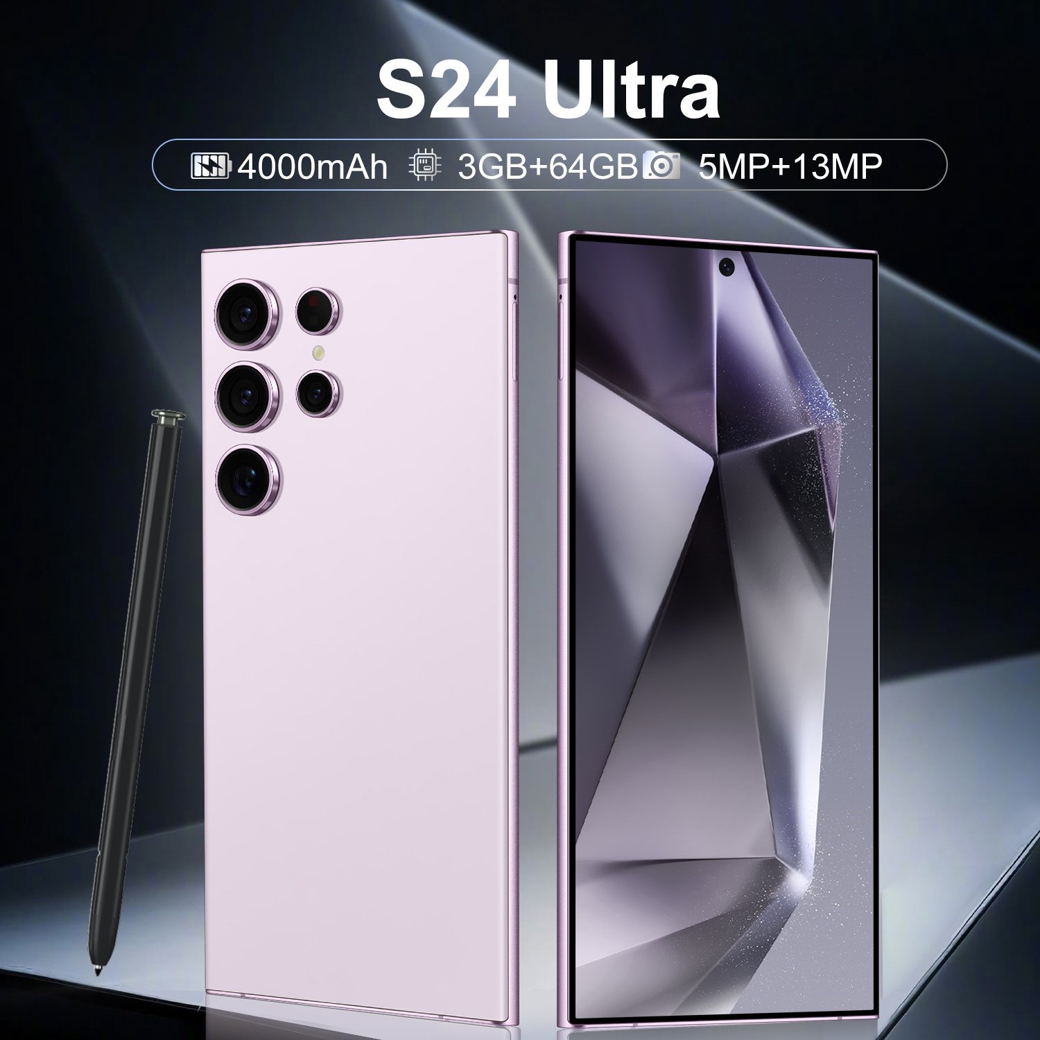Smartphone s24 ultra 3+64GB 4G/5G dual SIM dual mobile HD screen video calling, AI smartphone