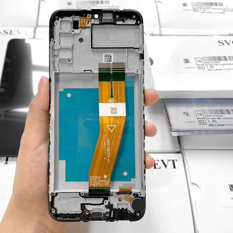 Original service pack lcd a037 with frame for Samsung A03s lcd display mobile phone lcd