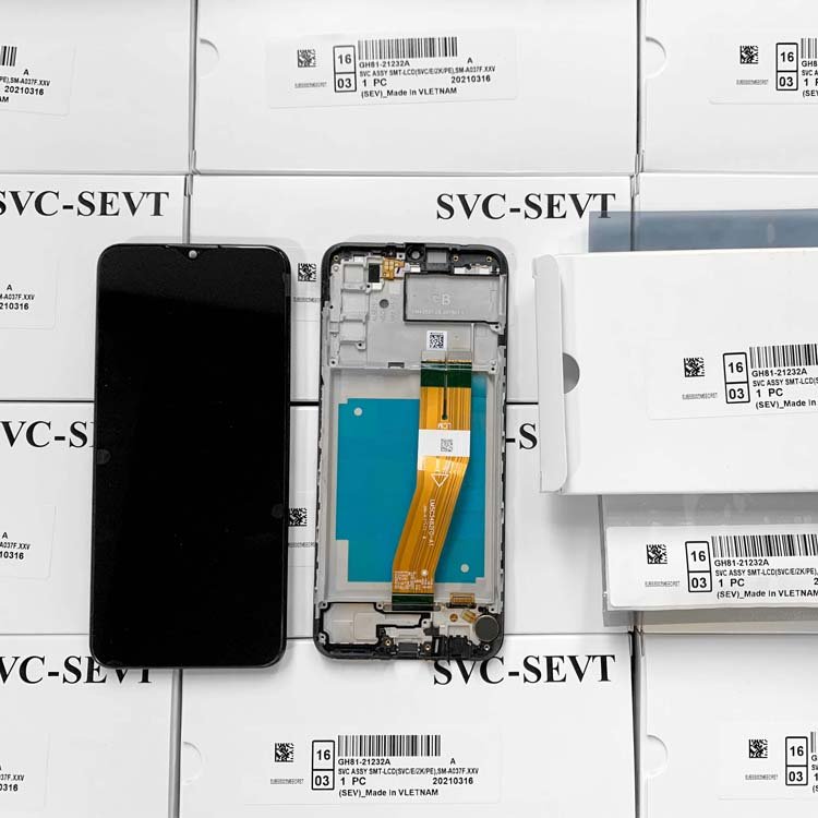 Original service pack lcd a037 with frame for Samsung A03s lcd display mobile phone lcd
