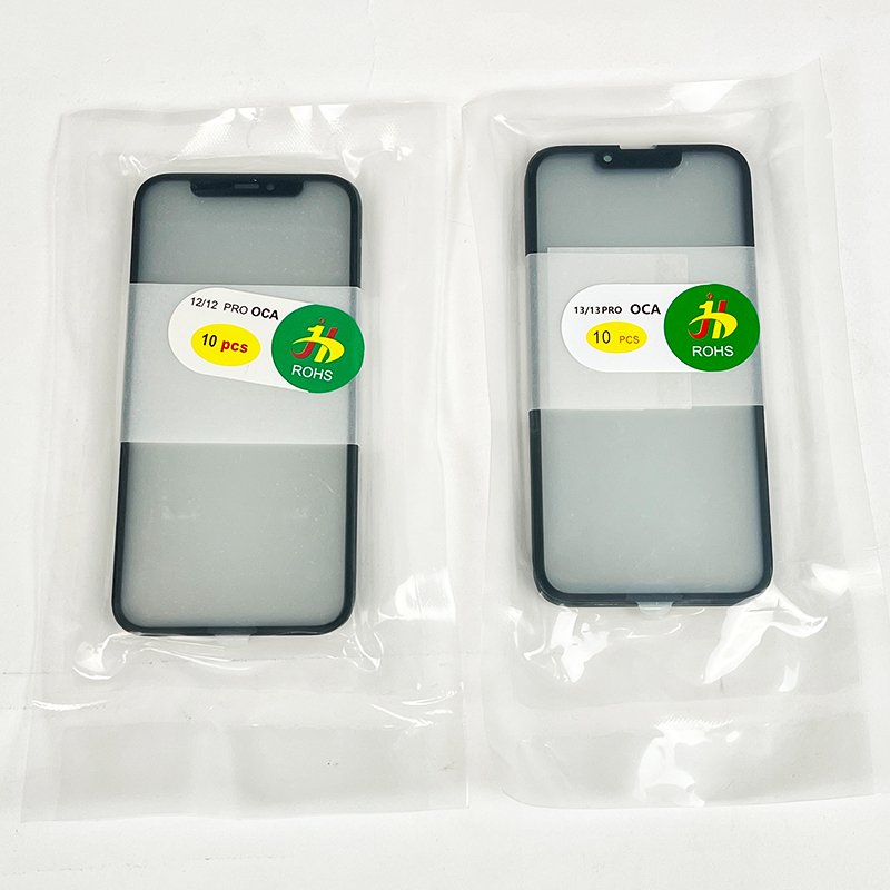 Glass with OCA for iPhone x xr 11 12pro 13pro max 14 LCD Touch Screen Front Panel Bezel Frame Replace Mobile Phone Repair