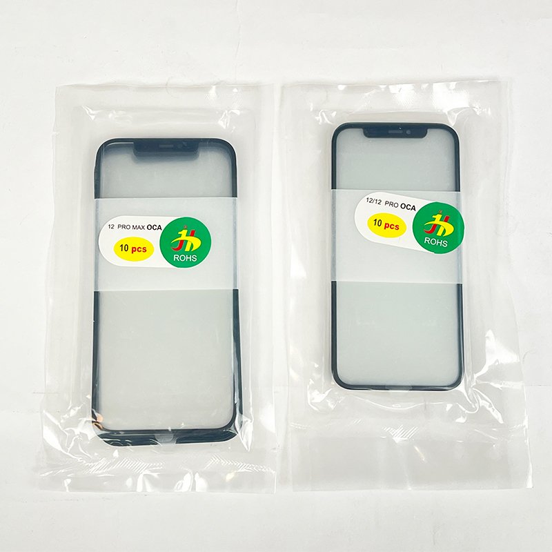 Glass with OCA for iPhone x xr 11 12pro 13pro max 14 LCD Touch Screen Front Panel Bezel Frame Replace Mobile Phone Repair