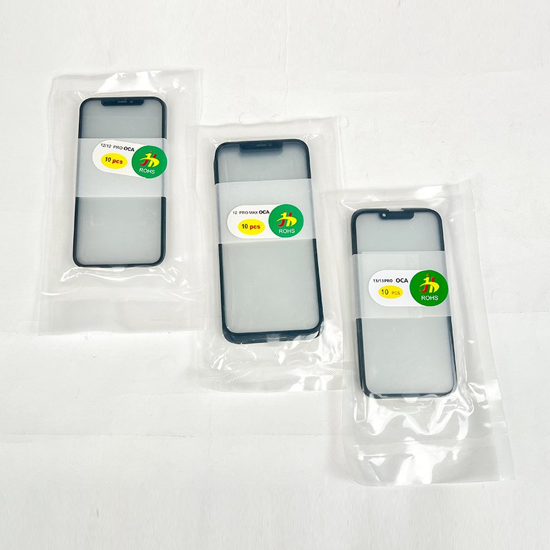 Glass with OCA for iPhone x xr 11 12pro 13pro max 14 LCD Touch Screen Front Panel Bezel Frame Replace Mobile Phone Repair