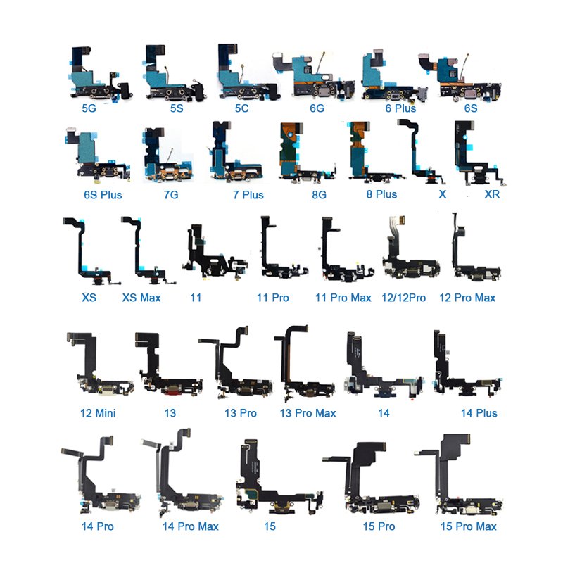Mobile Phone Parts for iPhone Lcd Front Back Camera Holder Lens Charger Connector Flex Power Volume Ear Speaker Sensor Flex
