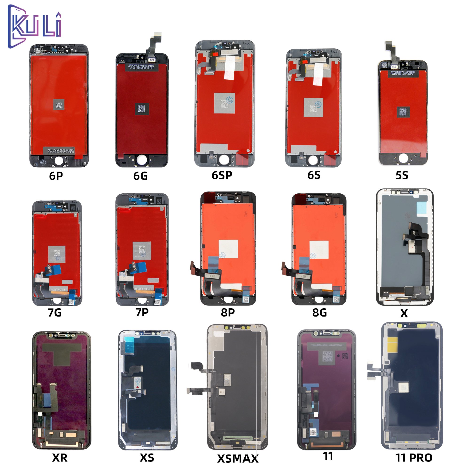KULI TFT OEM original For iPhone 6 6S 7 Plus 8 8Plus touch glass screen display replacement Digitizer Assembly mobile phone lcd