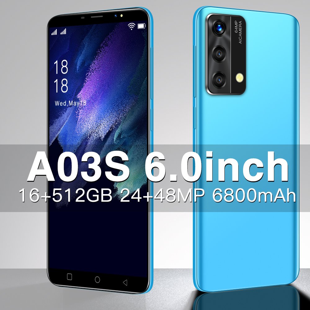 2024 Original Smart Phone 5G Medome Brand New Amsung Galaxay A03S 16G 512G 6.0in Mobile Phone Android Celular Telefon Low Price
