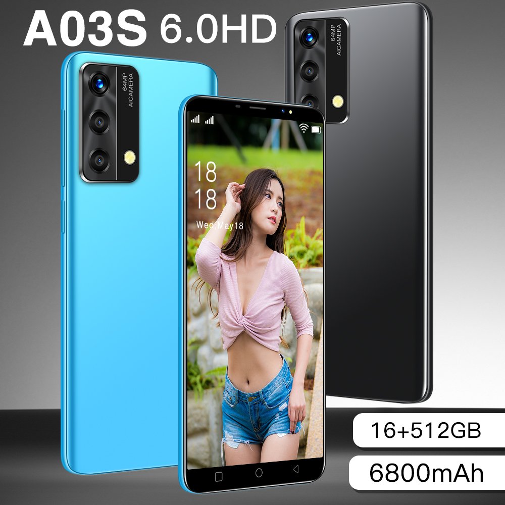 2024 Original Smart Phone 5G Medome Brand New Amsung Galaxay A03S 16G 512G 6.0in Mobile Phone Android Celular Telefon Low Price