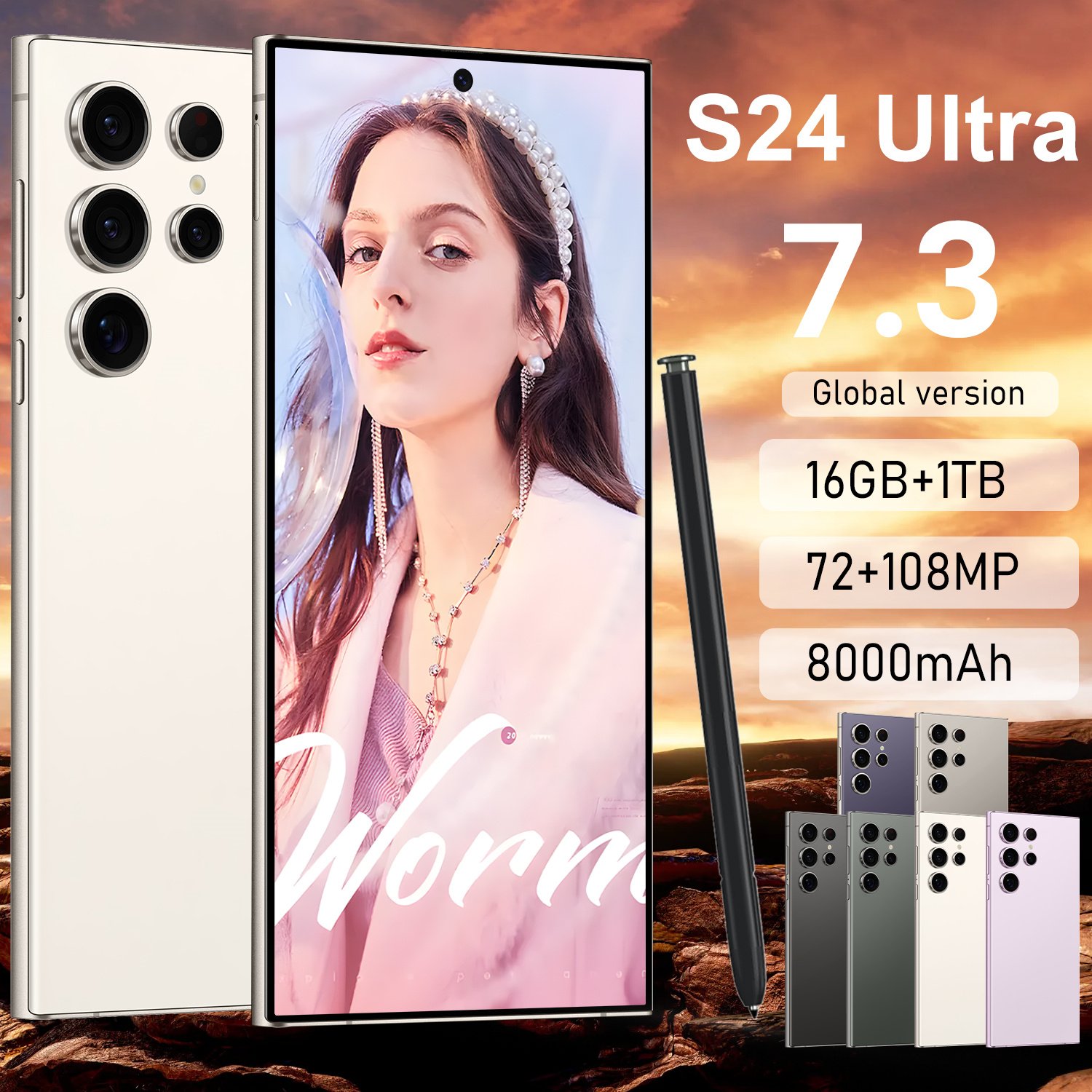 Smartphone s24 ultra phone 4g 16GB+1TB 7.3inch Unlocked dual card 4G Phones Android 13.0 Mobile phones