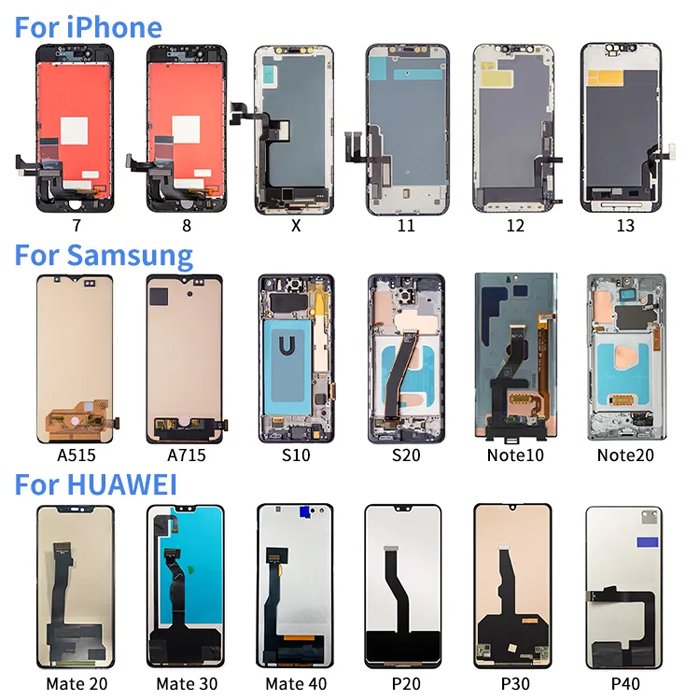 Mobile phone lcds for iphone samsung lcd wholesale all models touch screen display replacement digitizer mobile lcd screen